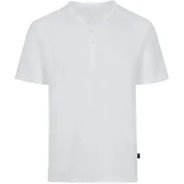 TRIGEMA T-Shirt TRIGEMA "TRIGEMA T-Shirt mit Knopfleiste DELUXE Baumwolle", Herren, Gr. S, weiß, Single Jersey, 100% Baumwolle, normal, ohne Ausschnitt, Shirts T-Shirt