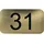 N/H Hausnummernschild 31 Gold Metallic