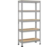 Yaheetech Schwerlastregal, Lagerregale 70 cm breit, Kellerregal Metall grau