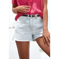 Buffalo Jeansshorts mit Used-Effekten, Seitenschlitze, kurze Hose aus Baumwolle