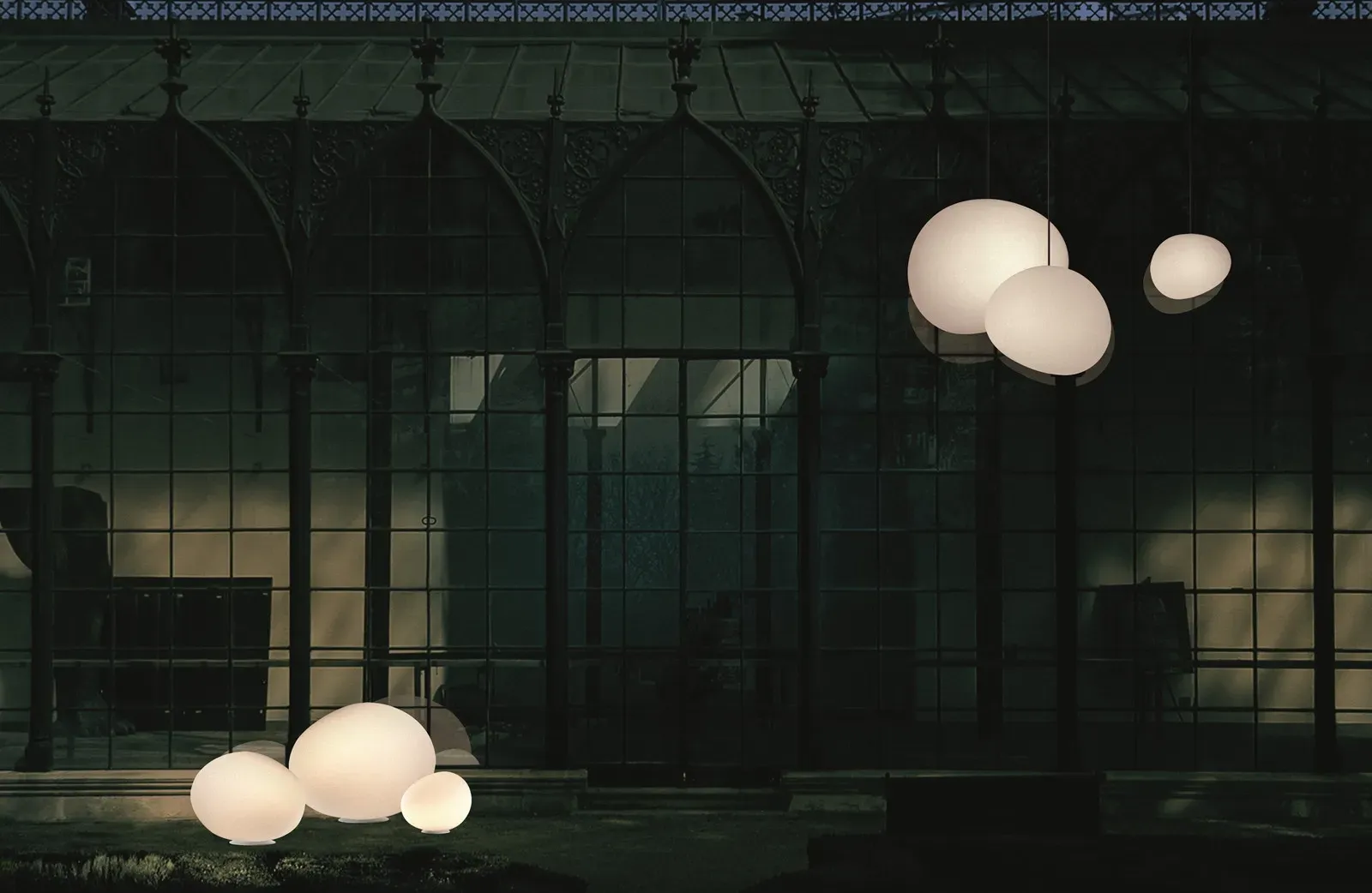 Außenleuchte Foscarini, Weiß, für Terrasse, Kunststoff - 60 - 53 - 50
