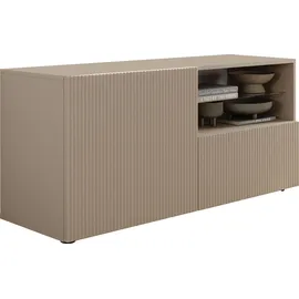 INOSIGN Lowboard INOSIGN "Rio Breite 120 cm, TV-Board 1 Tür u. 1 Schubkasten, TV-Schrank", cashmere, front mit geriffelter struktur, B:121cm H:57cm T:42cm, FSC-zertifizierter Holzwerkstoff, Sideboards, Lowboard, geriffelte MDF-Fronten, modern u.