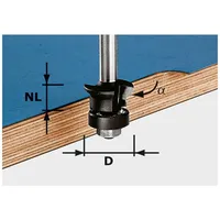 Festool Fase-Bündigfräser HW S8 D24/0° +45°