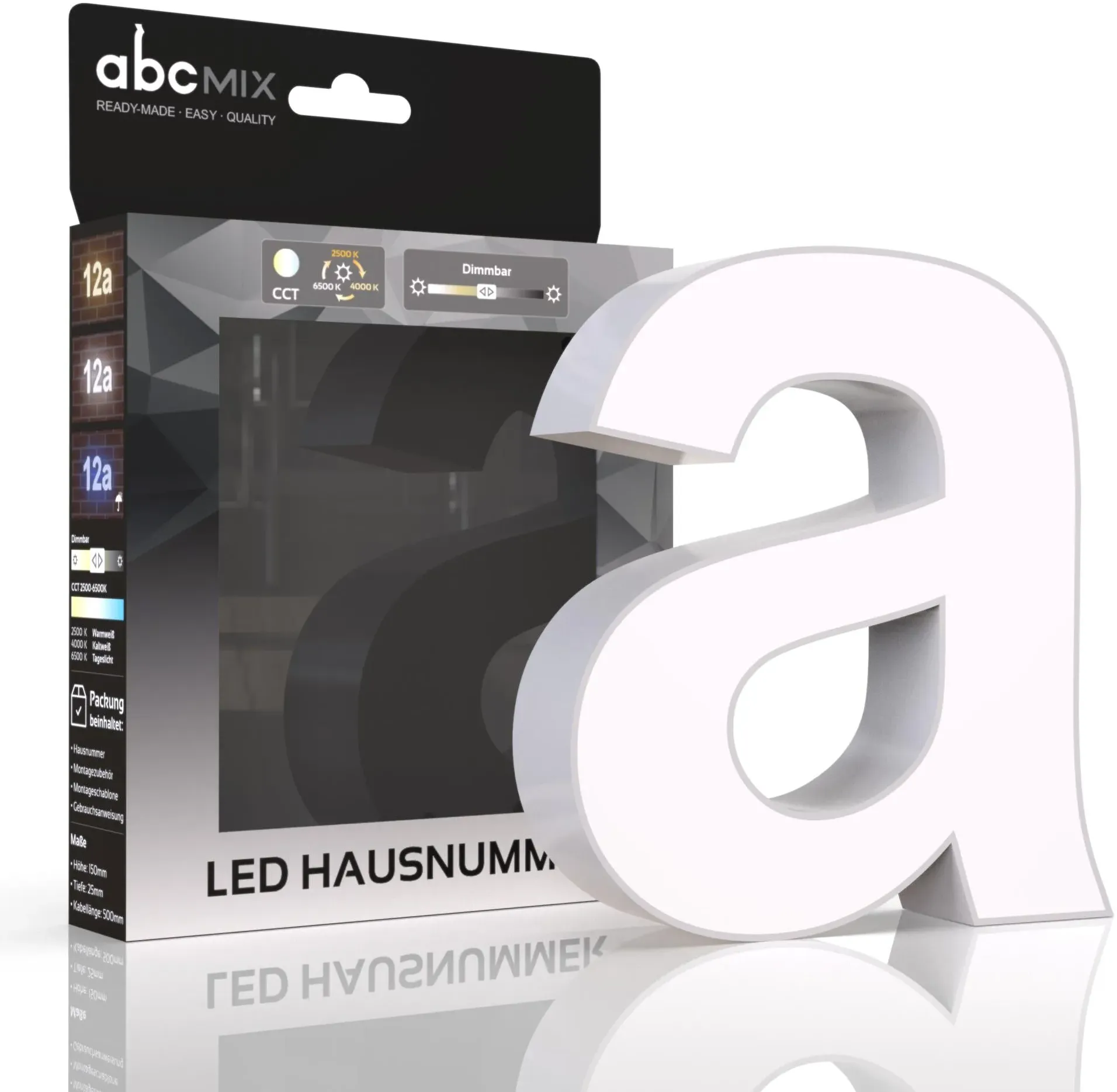 LED Hausnummer - a - CCT 12V 2700K/4000K/6500K