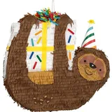 Unique 68181 Pinata aus Karton, 45,7 x 45,7 cm, Faultier-Form, 1 Stück