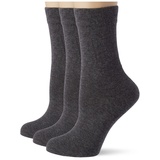 NUR DIE Socken Ohne Gummi 3er Pack - graumel. 35-38