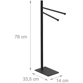 Relaxdays Handtuchständer 2-armig Schwarz