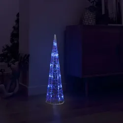 LED-Kegel Acryl Weihnachtsdeko Pyramide Blau 60 cm