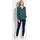 GOLDNER Florale Druckbluse mit V-Ausschnitt petrol 23