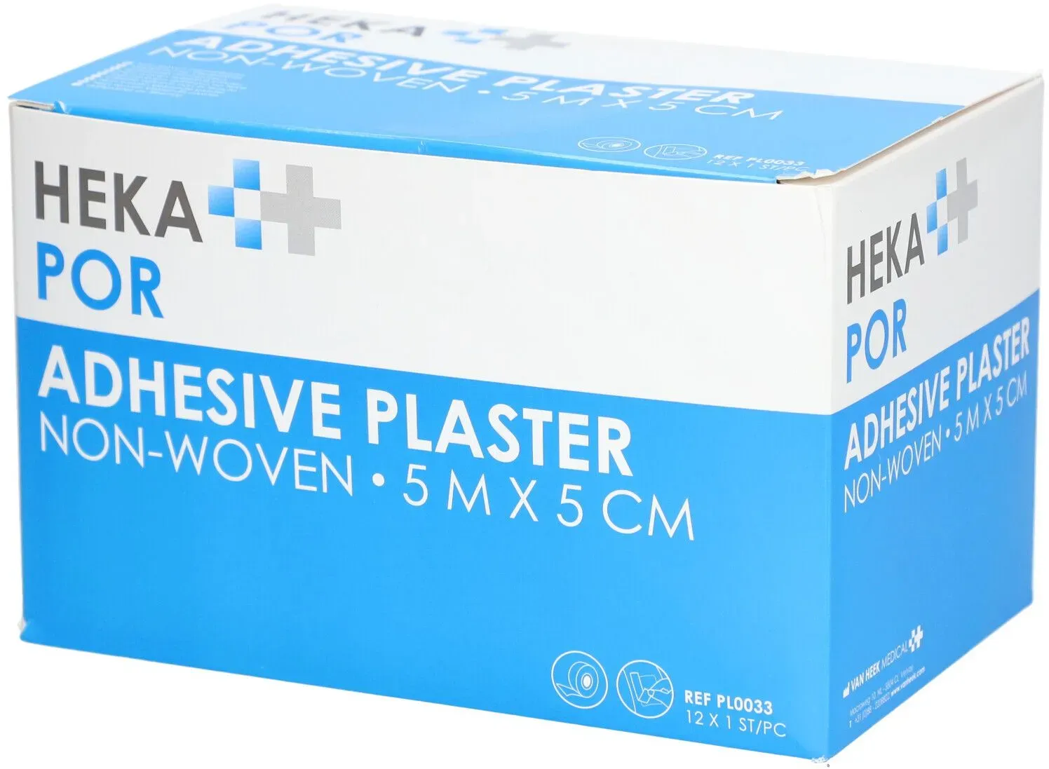 Heka Por Hechtpleister Non-Woven 5mx5cm 12 St Pleister