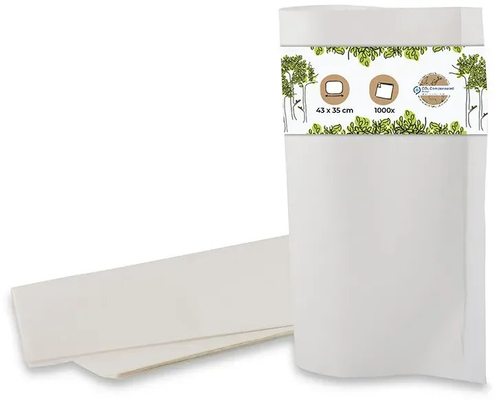 BIOZOYG 1000 Stück  Lebensmittelpapier 43x35cm Einschlagpapier Biopapier umweltfreundliches Verpackungsmaterial, kompostierbares Verpackungspapier