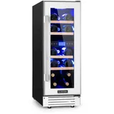 Klarstein Weinkühlschrank 2 Zonen, 53L Getränkekühlschrank, Kleiner Einbau-Weinschrank Schmal, Wein-Kühlschrank mit Glastür, Indoor/Outdoor Flaschenkühlschrank, Wine Fridge für 17 Flaschen