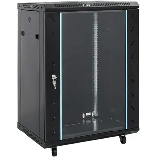 vidaXL 15U Netzwerkschrank 19" IP20 Schwarz 53x40x80 cm