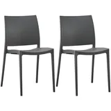 CLP 2er-Set Gartenstuhl Meton, dunkelgrau