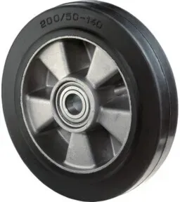 BS Lenkrad Vollgummi Einbau-L.60mm Rad-B.50mm D.180mm Achs-D.20mm Trgf. 350kg