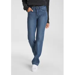 Gerade Jeans ARIZONA Gr. 18, K + L Gr, blau (blue used) Damen Jeans Gerade "Wide Leg"
