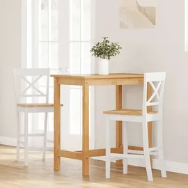 vidaXL Barhocker 2 Stk. Weiß Massivholz Gummibaum