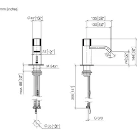 Dornbracht IMO Waschtischarmatur Platin matt