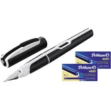 Füllhalter Style Neon, M-Feder, schwarz/weiss