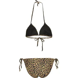 URBAN CLASSICS Animal Print Bikini Yellow / Black XL