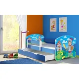 luxusbetten24 Kinderbett Dream, mit verschiedenen Motiven blau 70 cm x 140 cm