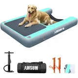 AWSUM 150x100x15 cm Hunderampe Aufblasbar Hund Wasser Dog Ramp Dog Floating Steps Leiter Schwimmrampe Welpe Planke Schwimmdock Plattform für Hunde bis zu 100 kg, für Pool, See, Boote, swimmingpool