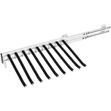 Edelstahl Hosenbügel 9 Stangen Hosenbügel für die Seitenmontage Hosenauszug Kleiderstange Ausziehbar rutschfeste Hosen Kleiderbügel Schrank Herausziehen Hosen-Rack 46x32.5cm (Links)