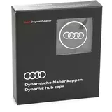 Audi 4M8071006A Dynamische Nabenkappen (4 Stück) Radnabenkappen, schwarz/Silber, 20.6 x 18.2 x 4.7 cm