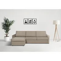 Places of Style Schlafsofa »GOLDPOINT Ecksofa 264 cm, Liegefläche (140/200cm), L-Form,«, Bettfunktion, Bonell-Federkernmatratze und Dauerschläfer-Funktion beige