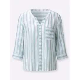 Casual Looks Funktionsbluse kalkmint/weiß gestreift 44