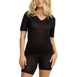 Damella Silk T-Shirt Schwarz Seide Small Damen