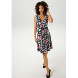 Sommerkleid, mit malerischen Blumendruck - jedes Teil ein Unikat - NEUE KOLLEKTION, Gr. 44 - N-Gr, petrolgrün-pink-rosa-oliv-weiß-schwarz, , 64442761-44 N-Gr