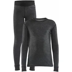 CRAFT Unterwäsche Set CORE WOOL MERINO SET JR, BLACK MELANGE, 146