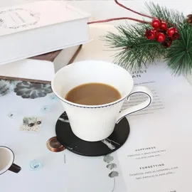 luxuskollektion 6er Set Homcomodar PU Leder Untersetzer Schwarz Marmormuster