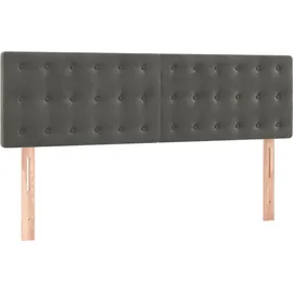 vidaXL Boxspringbett mit Matratze Dunkelgrau 140x200 cm Samt