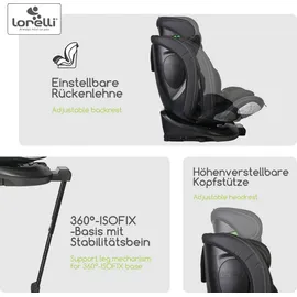 Lorelli Kindersitz Estate i-Size (40-150cm) Isofix, Stützbein, Sitz 360° drehbar beige