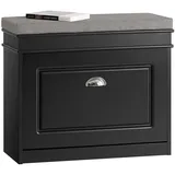 SoBuy FSR82 Schuhbank 60 x 51 x 24 cm schwarz / schwarz lackiert