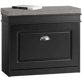 SoBuy FSR82 Schuhbank 60 x 51 x 24 cm schwarz / schwarz lackiert