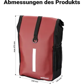 Wiltec Gepäckträgertasche 16 l rot