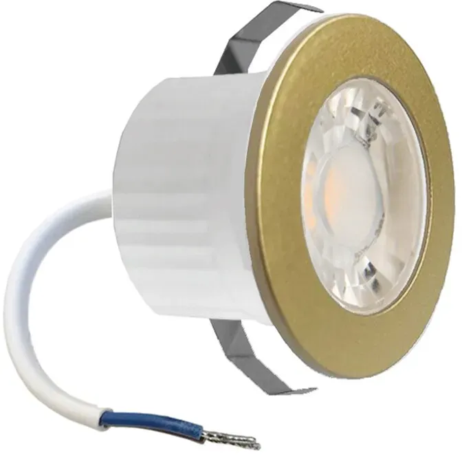 Braytron 3W LED mini Einbauleuchte Einbaustrahler Spot Gold Kaltweiß Schutzart IP54