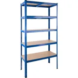 Tectake tectake® Schwerlastregal, mit 5 Böden, mit Querstreben, abgerundeten Kanten und bodenschonende Kunststoffkappen, 90,5 x 40,5 x 180,5 cm