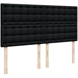 vidaXL Boxspringbett mit Matratze Schwarz 180x200 cm Stoff