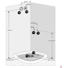 AcquaVapore Duschkabine Dusche D46-00M1 Komplettdusche Fertigdusche 80x80 cm - Weiß