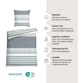 SCHIESSER Bettwäscheset Adele - Renforcé - 2-teilig - 135 x 200 cm - Grau