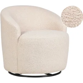 Beliani Drehsessel Davik Bouclé 360° drehbar 75 x 85 x 75 cm Beige
