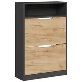 Vicco Schuhkipper Luca, Anthrazit/Goldkraft Eiche, 22 x 89.5 cm mit 2 Fächern
