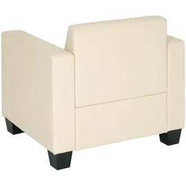 Mendler Sessel Loungesessel Lyon, Kunstleder ~ creme