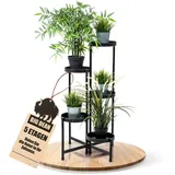 BigDean Blumentreppe 5 Etagen 60 x 30 cm Schwarz