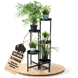 BigDean Blumentreppe 5 Etagen 60 x 30 cm Schwarz