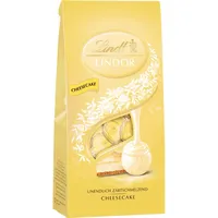 Lindt Schokolade | LINDOR Beutel Cheesecake | 137g | 10 Kugeln in Vollmilch-Schokolade mit zartschmelzender Cheesecake-Füllung | Schokoladen-Geschenk